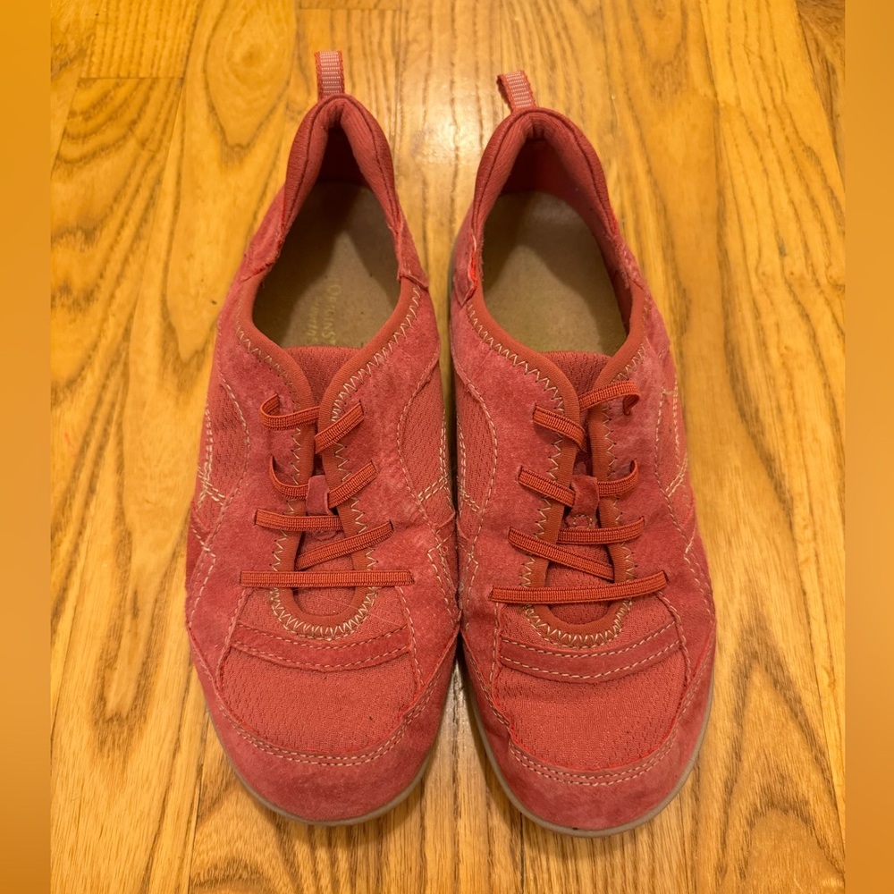 Earth Origins Carly Sneaker, Pink Suede, Sz 8W